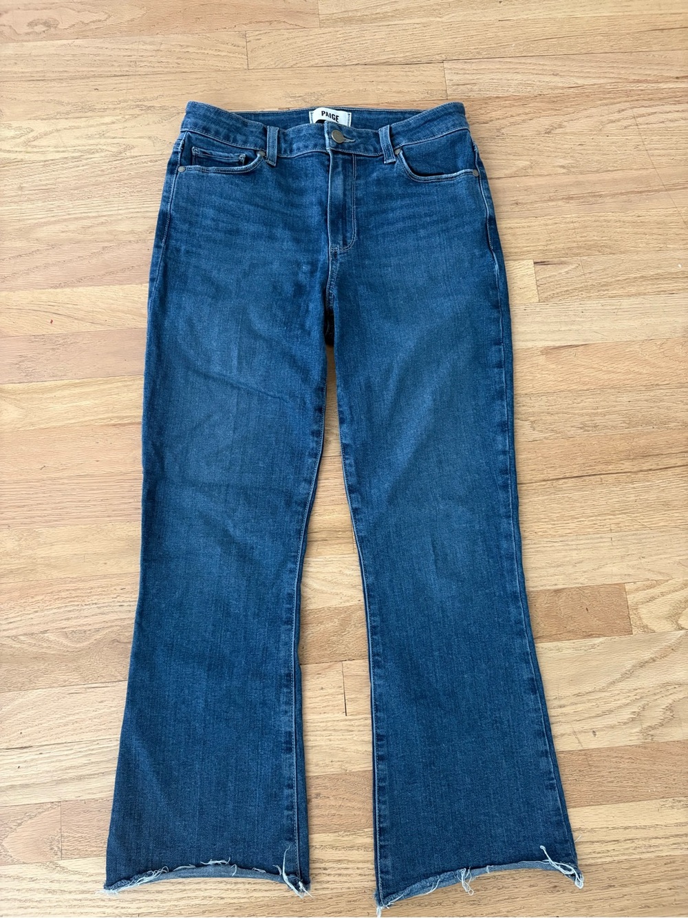 PAIGE Rory Cropped Flare Jeans, Dark Blue
